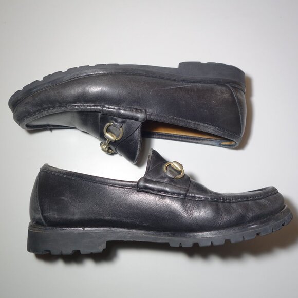 Vintage Gucci 1953 Horsebit Leather Slip-On Black Loafers, Size 10 D main image 6